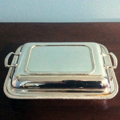 Covered Divided Serving Dish - Vintage Silver Plate - E.P.N.S. - Downton Abbey Elegance - Image 2