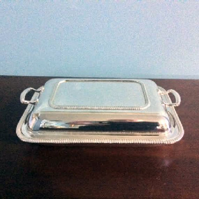Covered Divided Serving Dish - Vintage Silver Plate - Downton Abbey Elegance