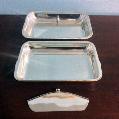 Covered Divided Serving Dish - Vintage Silver Plate - Downton Abbey Elegance