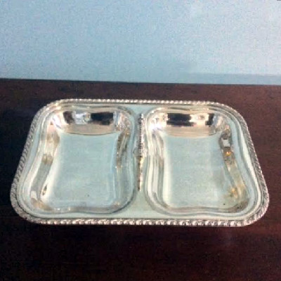 Silver - Double Sided Serving Dish - Footed w/ Passing Handle - Downton Abbey Elegance - Image 7