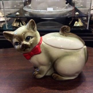 Cat Covered Sugar / Tea Caddy - Kitty Covered Sugar / Tea Caddy - Vintage - Unmarked - In the Style of German Erphila Majolica Figural Pieces