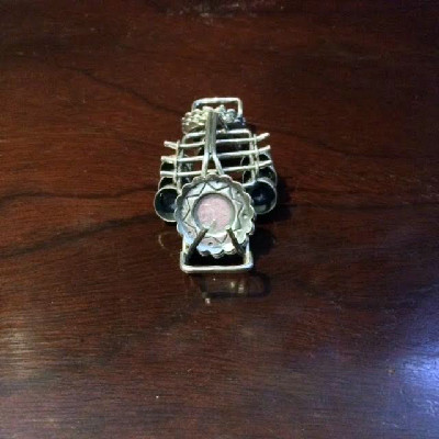 Miniature Set of Six Cups & Saucers w/ Rack - Unmarked Sterling - 3" x 1" Petite - Doll House Collectible