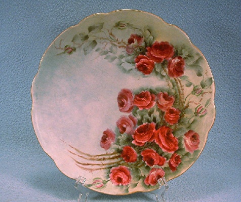 Bavarian China Plate - Hand Painted Roses- Artist Signed - 1898-1923 - Roses That Will Last Forever!