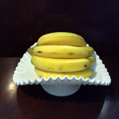 White Milk Glass Banana Boat - Vintage Fenton Hobnail
