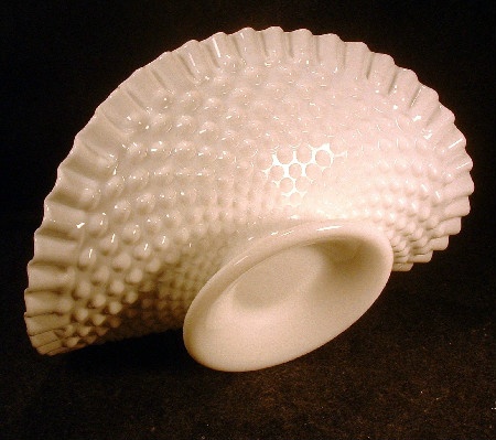 White Milk Glass Banana Boat - Vintage Fenton Hobnail