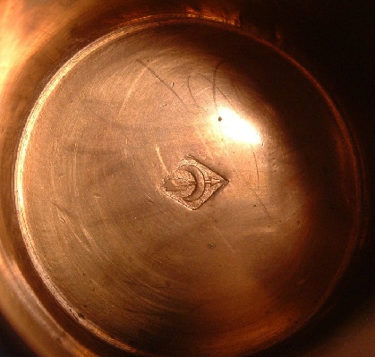 Embossed - Floral - Brass String Holder w/ Crescent & Arrow Mark - Antique Victorian