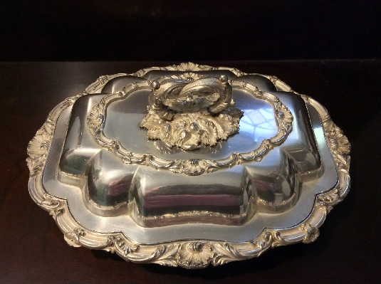 George Waterhouse & Co Sheffield Silver Covered Serving Dish - Double Serving Dish - English Elegance
