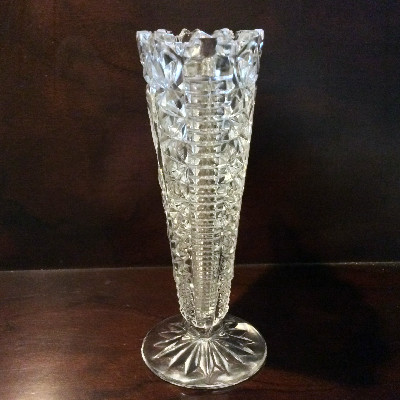 Hofbauer Byrdes Bleikristall Crystal Fan Vase - Bavarian 24% Leaded Crystal 1983